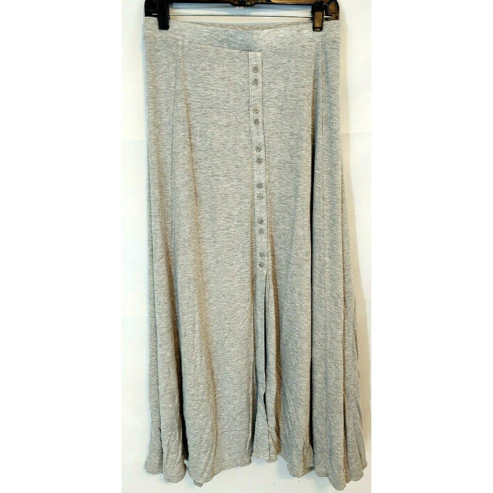Roamans 1X 22/24 Plus Size Gray Maxi Skirt Casual - Picture 4 of 8